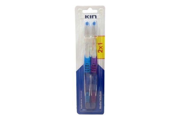 KIN CEPILLO DENTAL MEDIO 2X1