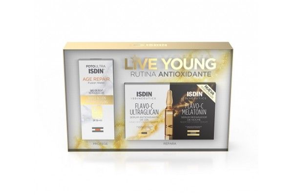 ISDINCEUTICS RUTINA ANTIOXIDANTE: AGE REPAIR + FLAVO-C ULTRAGLICAN + FLAVO-C MELATONIN