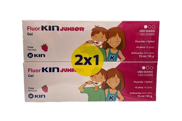 FLUORKIN JUNIOR DENTÍFRICO 2X1