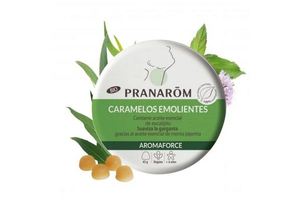 PRANAROM AROMAFORCE CARAMELOS BIO EMOLIENTES MIEL Y LIMÓN