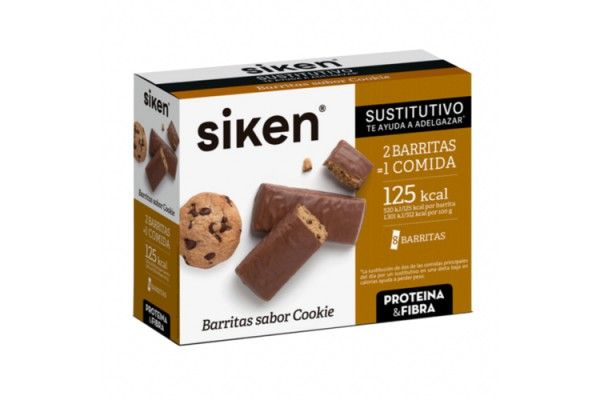 SIKEN BARRITAS SABOR COOKIE 8 UNIDADES