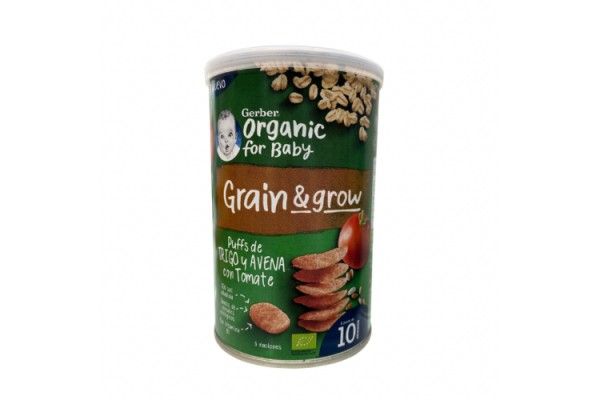 GERBER ORGANIC PUFFS DE TRIGO Y ARROZ CPN FRAMBUESA 35G