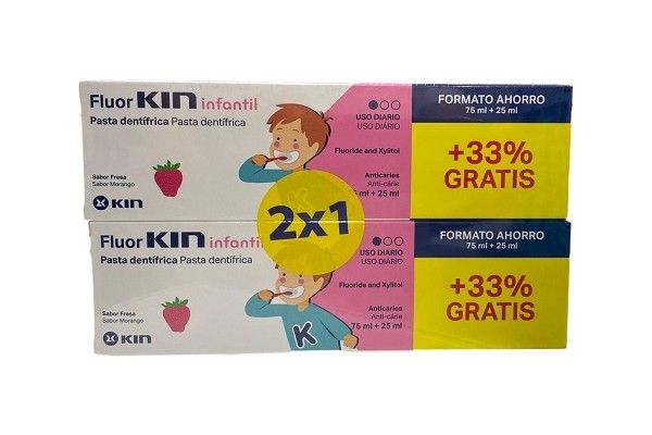 FLUOR KIN INFANTIL PASTA DENTÍFRICA 75 ml + 25 ml