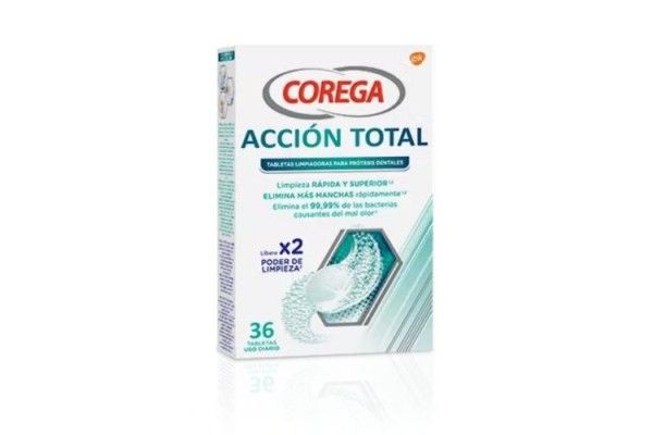 COREGA ACCIÓN TOTAL 36 TABLETAS LIMPIADORAS