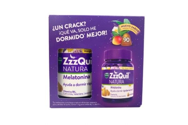 ZZZQUIL NATURA MELATONINA SABOR PLÁTANO MANGO 90 GOMINOLAS