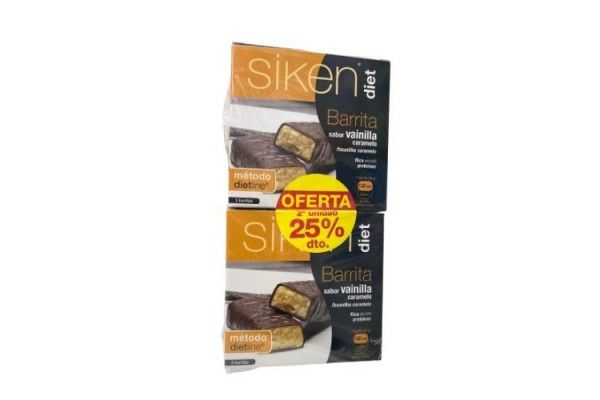 SIKEN DIET DUPLO BARRITAS VAINILLA CARAMELO 2ª UNIDAD 25%