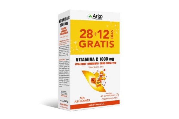 ARKOPHARMA VITAMINA C 1000 + ZINC 40 COMPRIMIDOS EFERVESCENTES